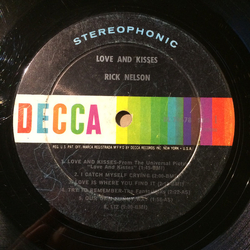Ricky Nelson (2) Love And Kisses Vinyl LP USED