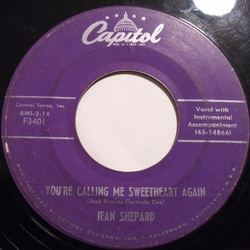 Jean Shepard You're Calling Me Sweetheart Again Vinyl 7" USED