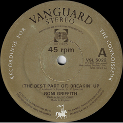 Roni Griffith (The Best Part Of) Breakin' Up / Love Is The Drug Vinyl 12" USED