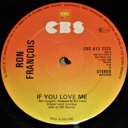 Ron Francois If You Love Me Vinyl 12" USED