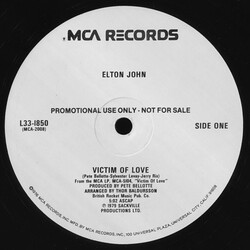 Elton John Victim Of Love Vinyl 12" USED