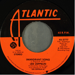 Led Zeppelin Immigrant Song / Hey, Hey, What Can I Do Vinyl 7" USED