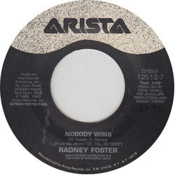 Radney Foster Nobody Wins Vinyl 7" USED