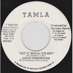 Eddie Kendricks Get It While It's Hot USED VINYL 7INCH 45 RPM SINGLE PROMO STEREO MONO
