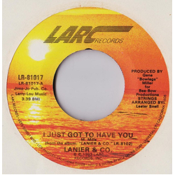 Lanier & Co I Just Got To Have You / Come On Out "Let's Party" Vinyl 7" USED