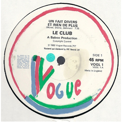 Le Club Un Fait Divers Et Rien De Plus Vinyl 12" USED
