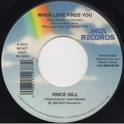 Vince Gill When Love Finds You Vinyl 7" USED