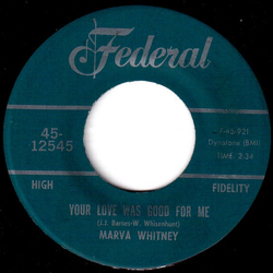 Marva Whitney Your Love Was Good For Me / Saving My Love For My Baby Vinyl 7" USED
