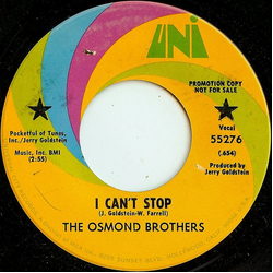 The Osmonds I Can't Stop Vinyl 7" USED