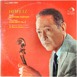 Jascha Heifetz / Max Bruch / Henri Vieuxtemps / The New Symphony Orchestra Of London / Sir Malcolm Sargent Scottish Fantasy / Concerto No. 5 Vinyl LP 