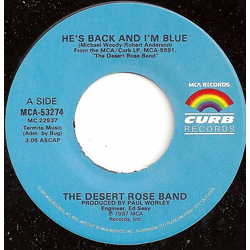 Desert Rose Band He's Back And I'm Blue Vinyl 7" USED