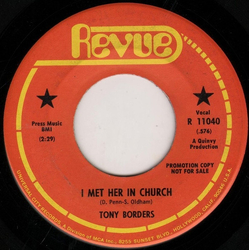 Tony Borders I Met Her In Church / What Kind Of Spell Vinyl 7" USED