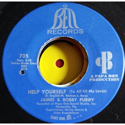 James & Bobby Purify Help Yourself (To All Of My Lovin) / Last Piece Of Love Vinyl 7" USED