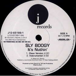 Sly Boogy It's Nuthin' USED VINYL 12INCH PROMO 33 S RPM