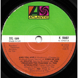 Yes And You And I Vinyl 7" USED