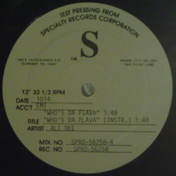 Ali Dee Who's Da Flava Vinyl 12" USED