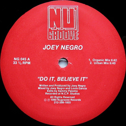 Joey Negro Do It, Believe It Vinyl 12" USED