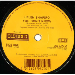 Helen Shapiro You Don't Know Vinyl 7" USED