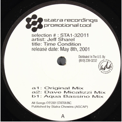 Jeff Sharel Time Condition Vinyl 12" USED