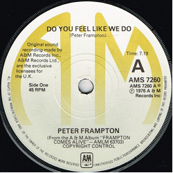 Peter Frampton Do You Feel Like We Do Vinyl 7" USED