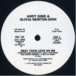 Andy Gibb / Olivia Newton-John Rest Your Love On Me Vinyl 12" USED