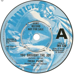Freda Payne You Brought The Joy Vinyl 7" USED