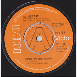 Al Stewart Song On The Radio Vinyl 7" USED