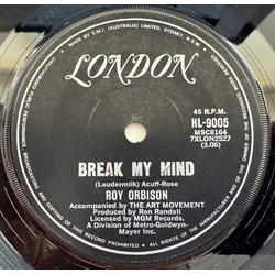 Roy Orbison Break My Mind Vinyl 7" USED