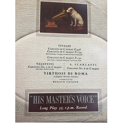 Antonio Vivaldi / Giuseppe Valentini / Alessandro Scarlatti / Virtuosi Di Roma "Collegium Musicum Italicum" / Renato Fasano Concerto In C Minor; Conce