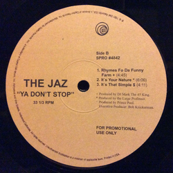 The Jaz Ya Don't Stop Vinyl 12" USED