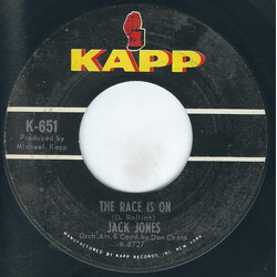 Jack Jones The Race Is On USED VINYL 7INCH 45 RPM SINGLE