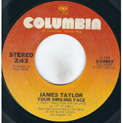 James Taylor (2) Your Smiling Face Vinyl 7" USED