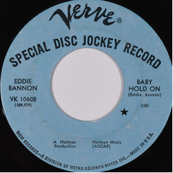Eddie Bannon Baby Hold On Vinyl 7" USED