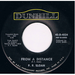 P.F. Sloan From A Distance Vinyl 7" USED