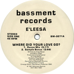 E'leesa Weldon Where Did Your Love Go? Vinyl 12" USED