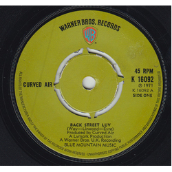 Curved Air Back Street Luv Vinyl 7" USED