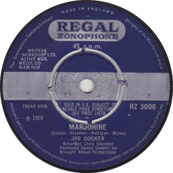 Joe Cocker Marjorine Vinyl 7" USED