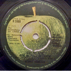George Harrison Give Me Love (Give Me Peace On Earth) Vinyl 7" USED