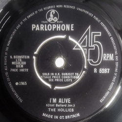 The Hollies I'm Alive Vinyl 7" USED