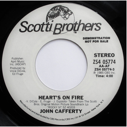 John Cafferty Heart's On Fire Vinyl 7" USED
