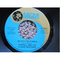 Tompall Glaser & The Glaser Brothers This Eve Of Parting / Wicked California USED VINYL 7INCH SINGLE
