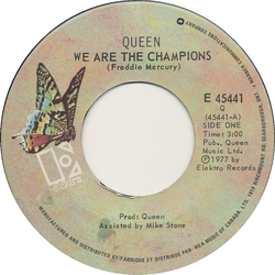 Queen We Are The Champions Vinyl 7" USED