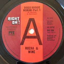 Rozaa & Wine Disco Boogie Woman Vinyl 7" USED