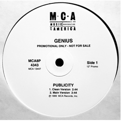 The Genius / GZA Publicity Vinyl 12" USED