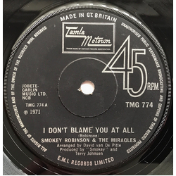 The Miracles I Don't Blame You At All Vinyl 7" USED