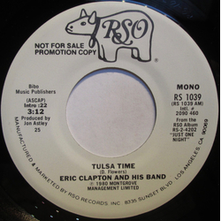 Eric Clapton And His Band Tulsa Time Vinyl 7" USED