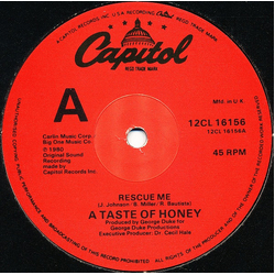 A Taste Of Honey Rescue Me Vinyl 12" USED