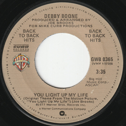 Debby Boone You Light Up My Life / Hasta Mañana Vinyl 7" USED