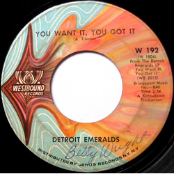 Detroit Emeralds You Want It, You Got It / Till You Decide To Come Home Vinyl 7" USED