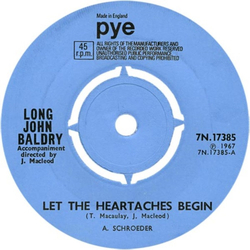 Long John Baldry Let The Heartaches Begin Vinyl 7" USED